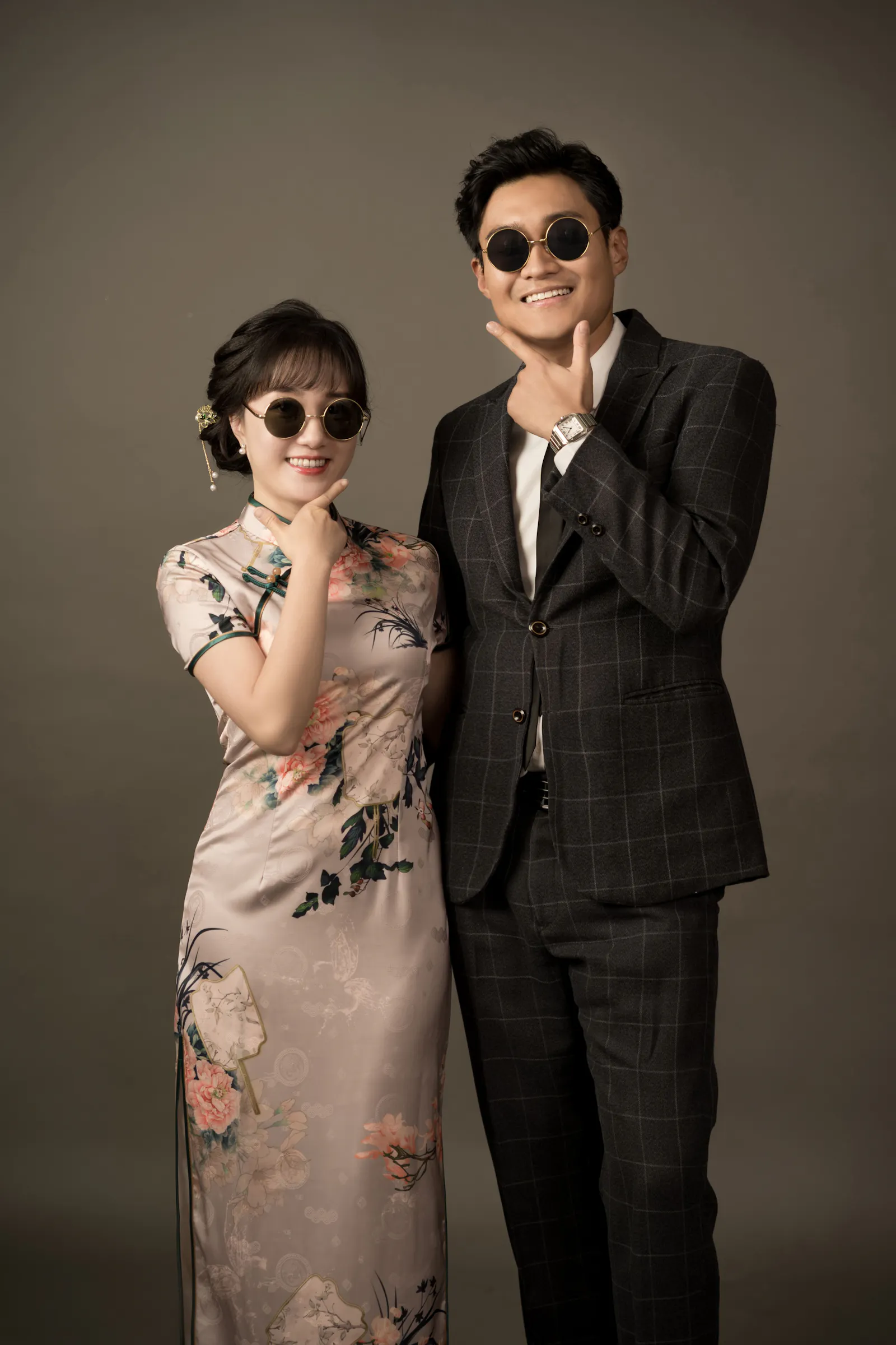 Max and Marian in wedding attire